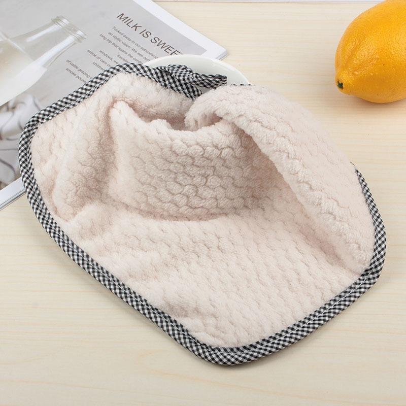 Kitchen Cleaning Coral Velvet Towel Rag Non-stick Oil Dish Cloth Double-sided Absorbent Thickening Scouring Tools Accessories