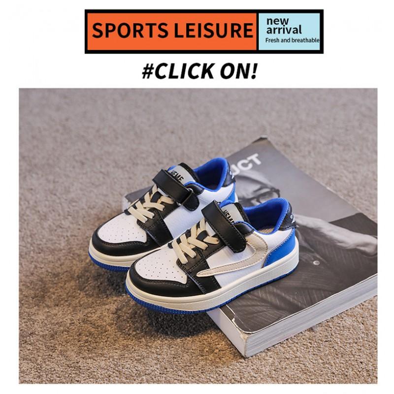 Kids Breathable Low-Top Casual Sneakers Boys Girls Mesh Lining Rubber Sole Slip-On Style