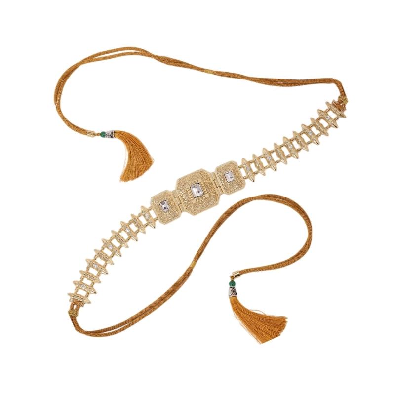 A52E Moroccan Waist Chain Belly Chain Belt Ethnic Wedding Belt Belly Chain for Dress