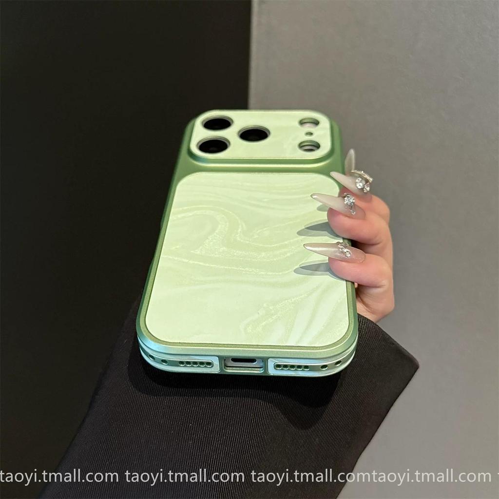 iPhone 17 Pro Max Velvet Water Ripple Texture Case, Large Window, Sticker Skin for Apple 16 Cover