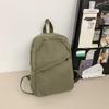 Canvas Backpack Women's Large Capacity Solid Color Student Schoolbag Men Travel Backpack