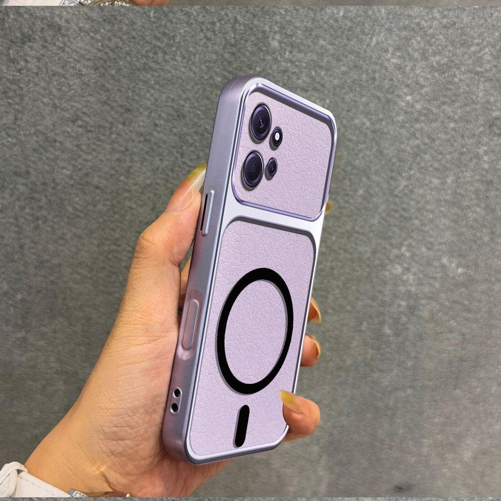 Metallic Finish Magnetic TPU Phone Case for Xiaomi Redmi Note 12 4G Shockproof Matte Soft Cover