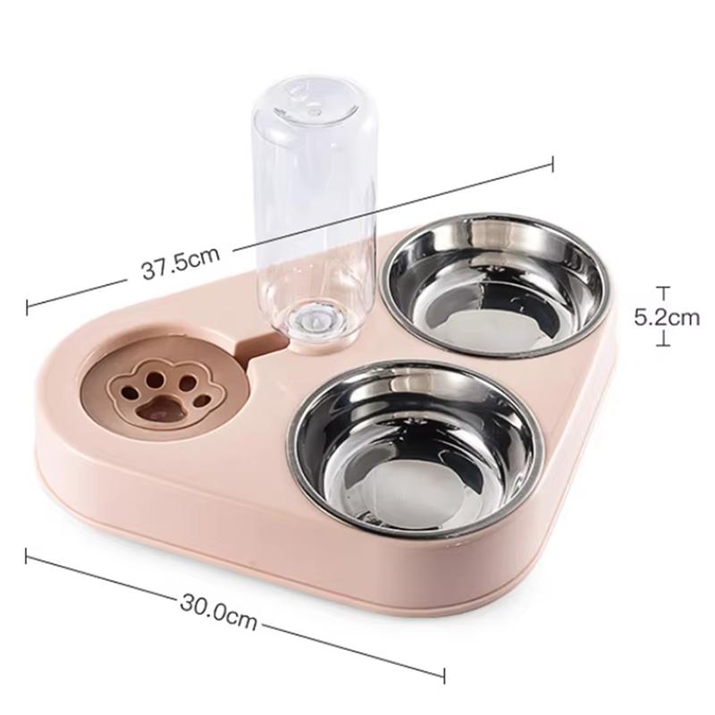 Pet Products Pet Three Bowls Cat And Dog Rice Basin Anti-Overturning Automatic Drinking Water Cat Drinking Bowl