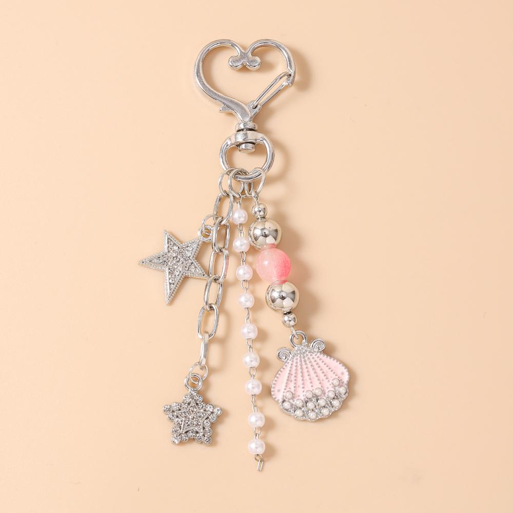 Cute Crystal Love Heart Keychain Angel Wing Key Ring for Women Girls Handbag Pendants DIY Handmade Jewelry Gifts