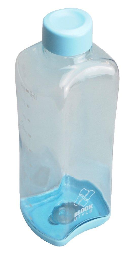 Pearl Metal Water Bottle 1000ml Direct Drinking PC Aqua Bottle Blue Block Style H-6038