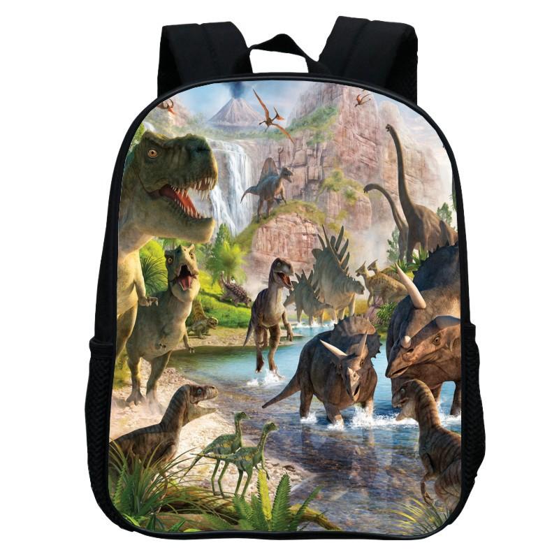 Gedruckter Tier-Dinosaurier Schulranzen Cartoon Tyrannosaurus Rex 17 Zoll Rucksack Leicht Lässig Herren
