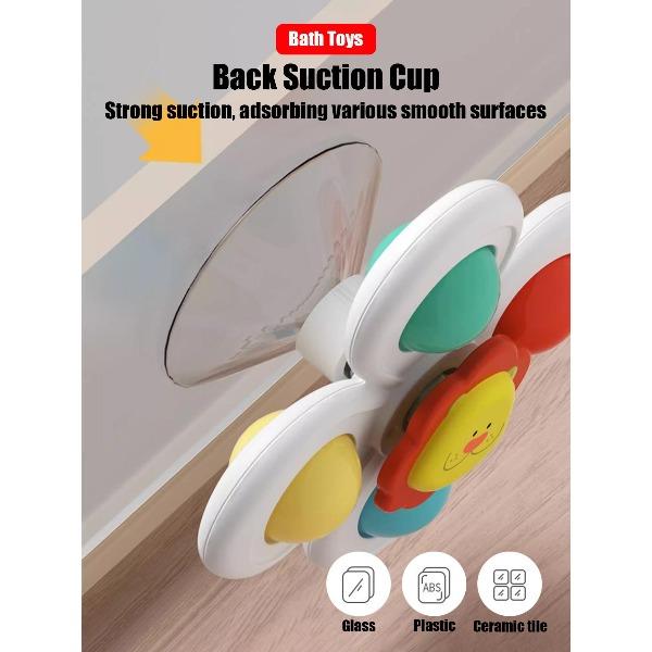 3Pcs/Set Suction Cup Spinning Cartoon Animal Spinner Toys Kids Window Baby High Chair Table Travel Bath Toy for Children Gift