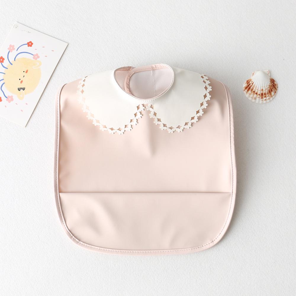 Sleeveless Waterproof Baby Bib with Lace - Reversible Anti-Dirt Feeding Smock