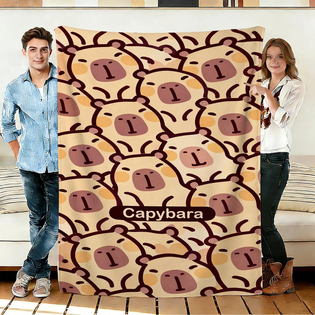 Capybara Flannel Blanket Soft Cozy Throws Napping Travel Use