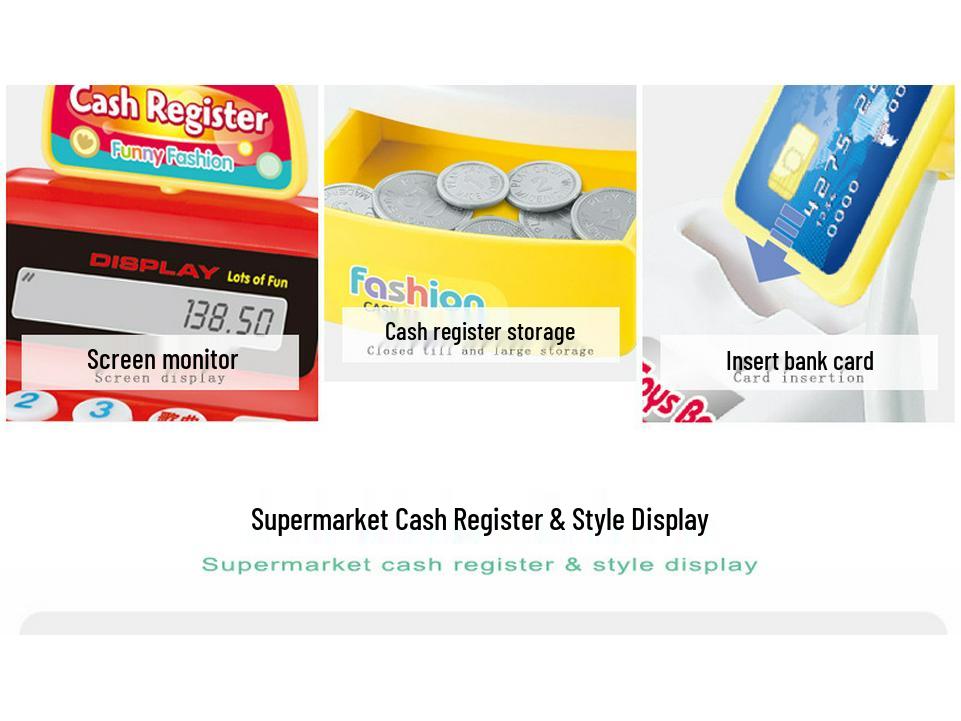 Children's Interactive Toy: Supermarket Cash Register with Lights