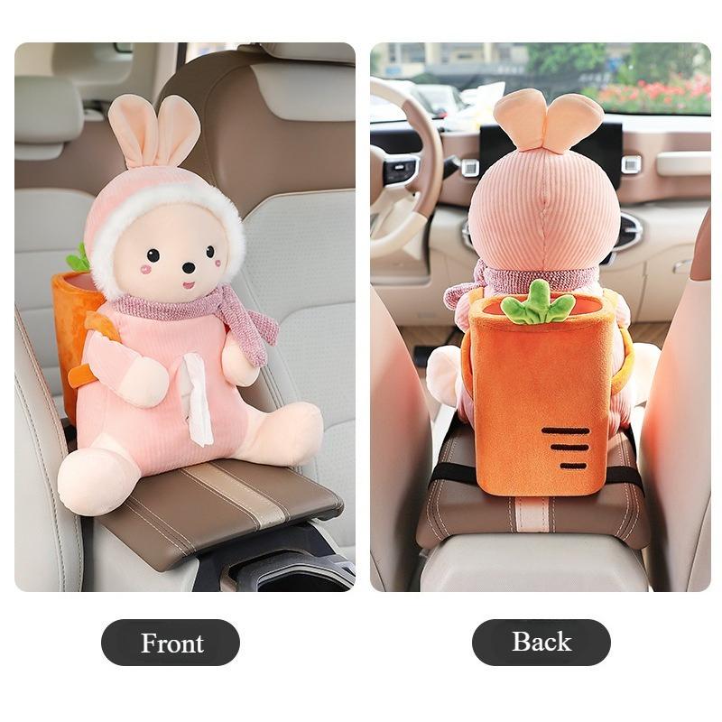 Fisherman Duck 2-in-1 Car Armrest Box Tissue Box with Creative Cute Cartoon Tissue Case Paper Box Garbage Can Car Storage