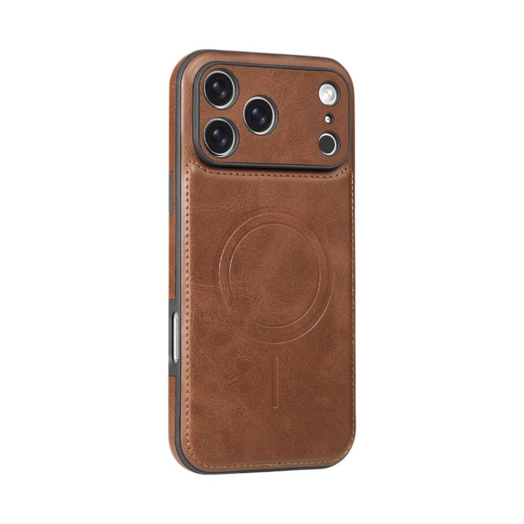 Magnetic Suction Full Coverage Leather Case for Apple iPhone 12-17 Pro Max, Drop-Proof, Men's & Women's