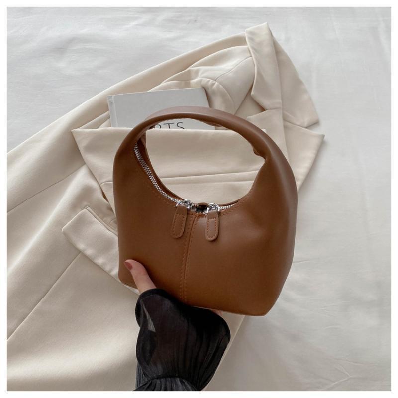 Mini Pu Leather Hobo Top Handle Bag With Zipper Closure Multiple Color Choices For Daily Use Shopping Weekend Trips