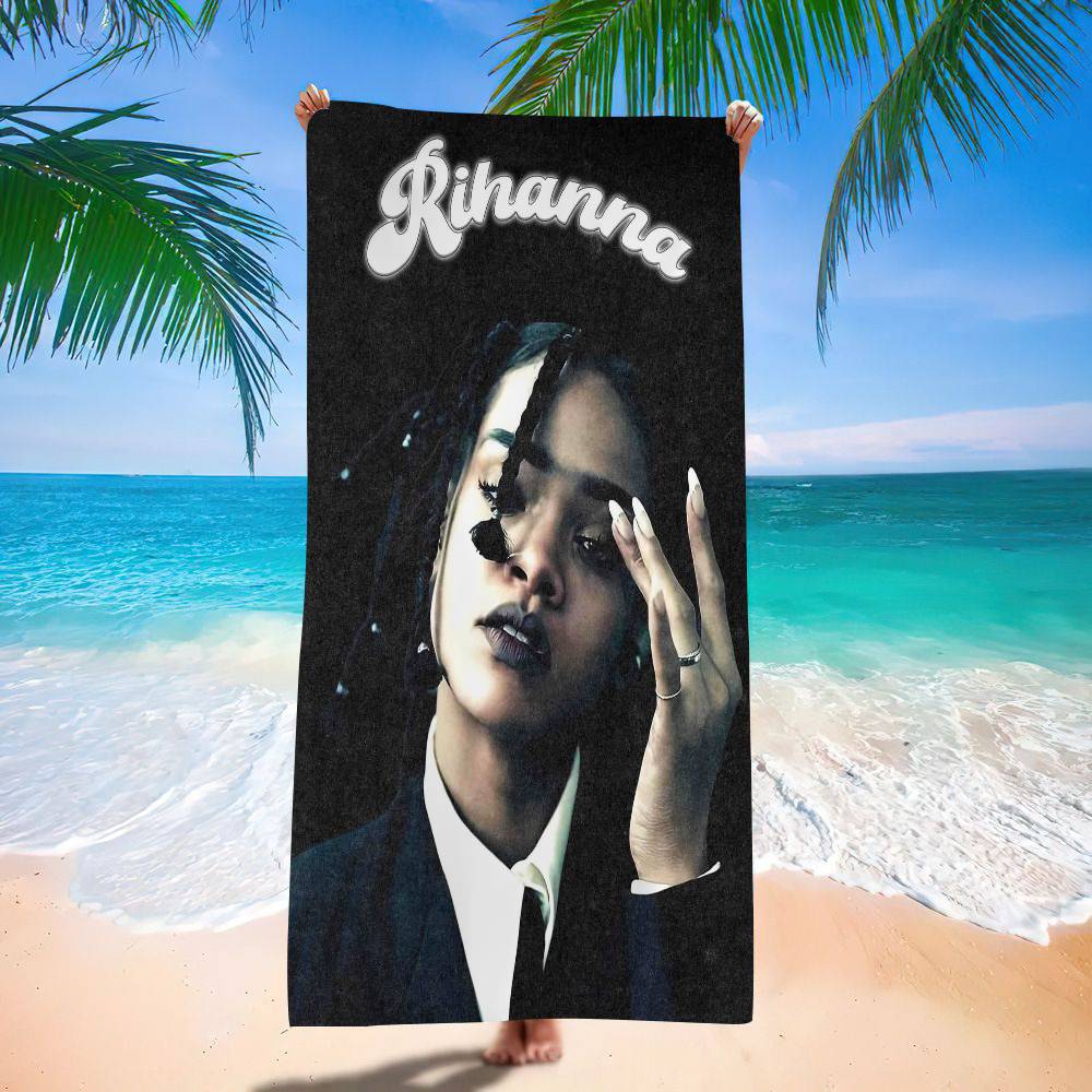 Singer R-Rihanna Microfiber Printed Beach Towel Mountain Climbing Yoga Beach Swimming Running Absorbent Soft Towel Cotton 30x30cm
