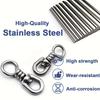 6pcs Stainless Steel Connector Rolling Swivel Snap Tuna Long Line Boat Saltwater Fishing Supplies Tackle Accessories