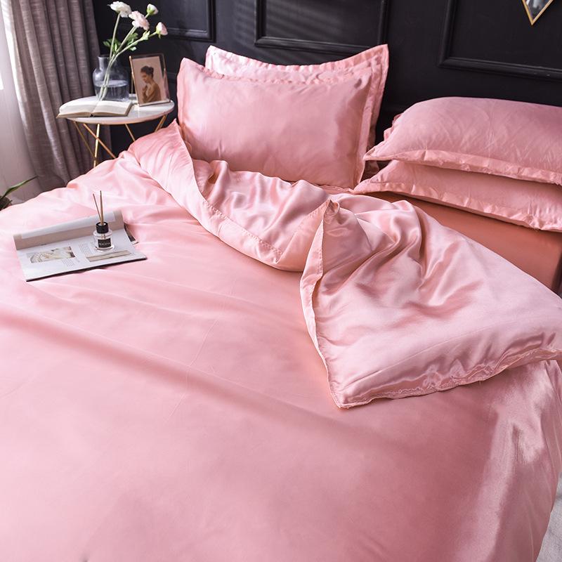 Summer Silk Luxury Plain Color 4-Piece Set - Light and Simple Design