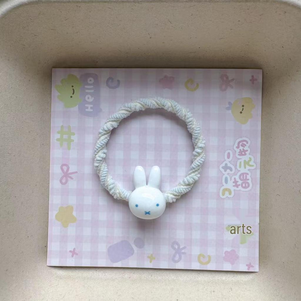 Miffy Macaron Hair Tie: Adorable, High-Elasticity, Durable Ponytail Scrunchie