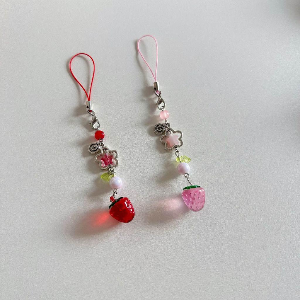 Lightweight Strawberry Bag Charm Delicate Keychain Charm Sweet Strawberry Phone Pendant Suitable for Various Occasions