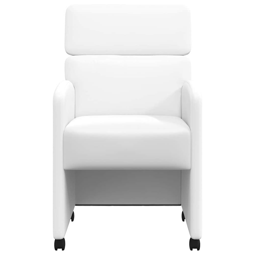 Dining Room Chairs with Casters 2 pcs White 58 x 65 x 98 cm