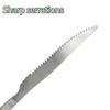 Coltelli da Cena in Acciaio Inossidabile Coltello e Forchetta da Barbecue Posate da Esterno Coltello con Manico Lungo Set Coltello e Forchetta Coltello da Bistecca Strumento per Arrosto di Coscia d'Agnello