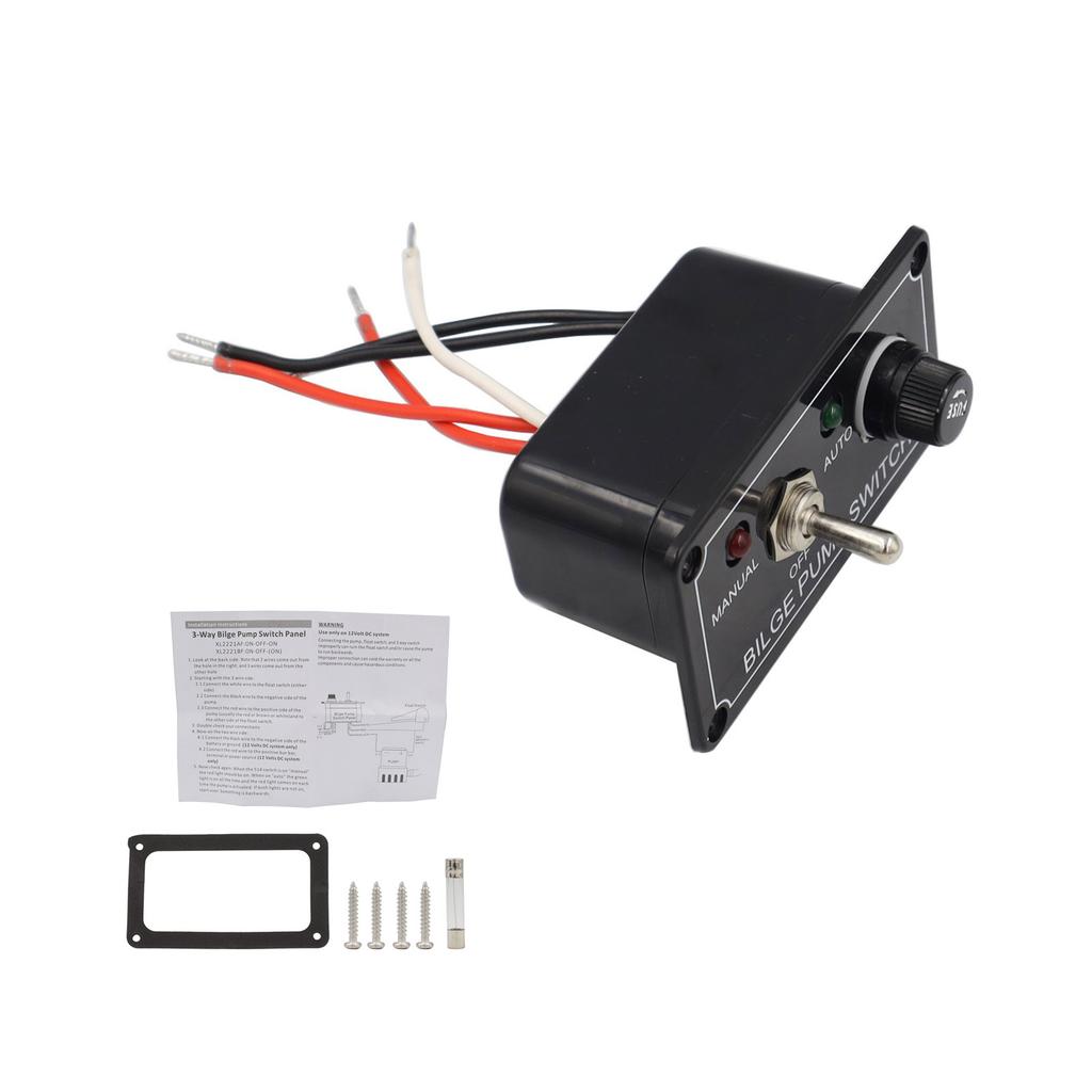 12V Toggle Switches Panel for Yacht Campers Truck Boat 3 Way Fused Marine Bilge Pump Switches Panel with LED Indicator
