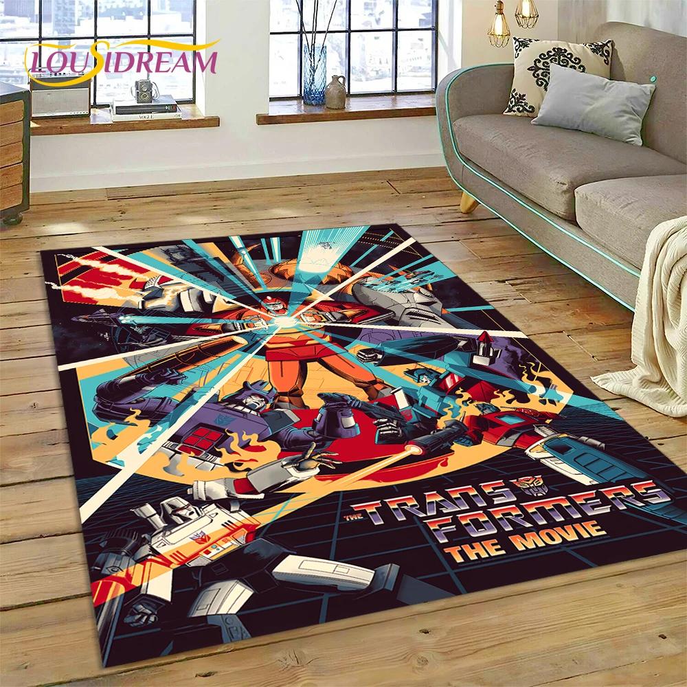 Cartoon T-Transformers Autobots 3D Rug Carpet for Living Room Bedroom Home Decor,Floor Mat Non-slip for Sofa Doormat Gift Kids
