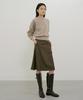 Lingseoul Midi Flared Skirt-Brown