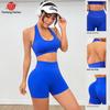 2025 Euro-Amerikanisches Nahtloses Geripptes Yoga-Set: Wunderschöner Rücken Sport-BH & High Waist Shorts