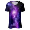 Women's Fashion V-neck Short Sleeved Printed Casual T-shirt Top