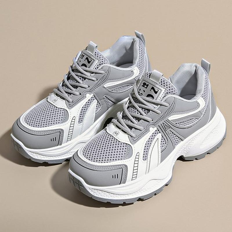 

Дышащие сетчатые кроссовки для бега женские весенне-осенние модные разноцветные на платформе спортивная обувь женская на шнуровке нескользящая обувь женская 41