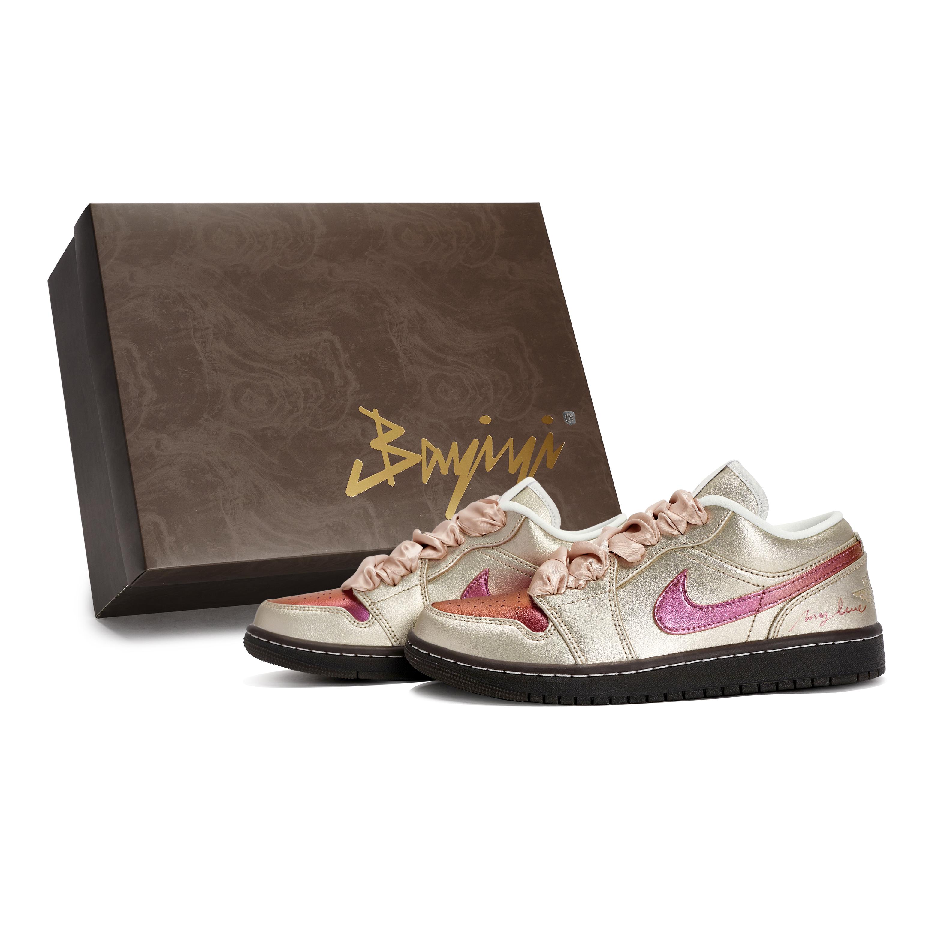 

Jordan Air Jordan 1 811 Manufacturing, Pink Neon Dream, Special Shoe Box Abrasion Resistant Slip Resistant Low top HQ3529-099(Team80-S-BOX) 36