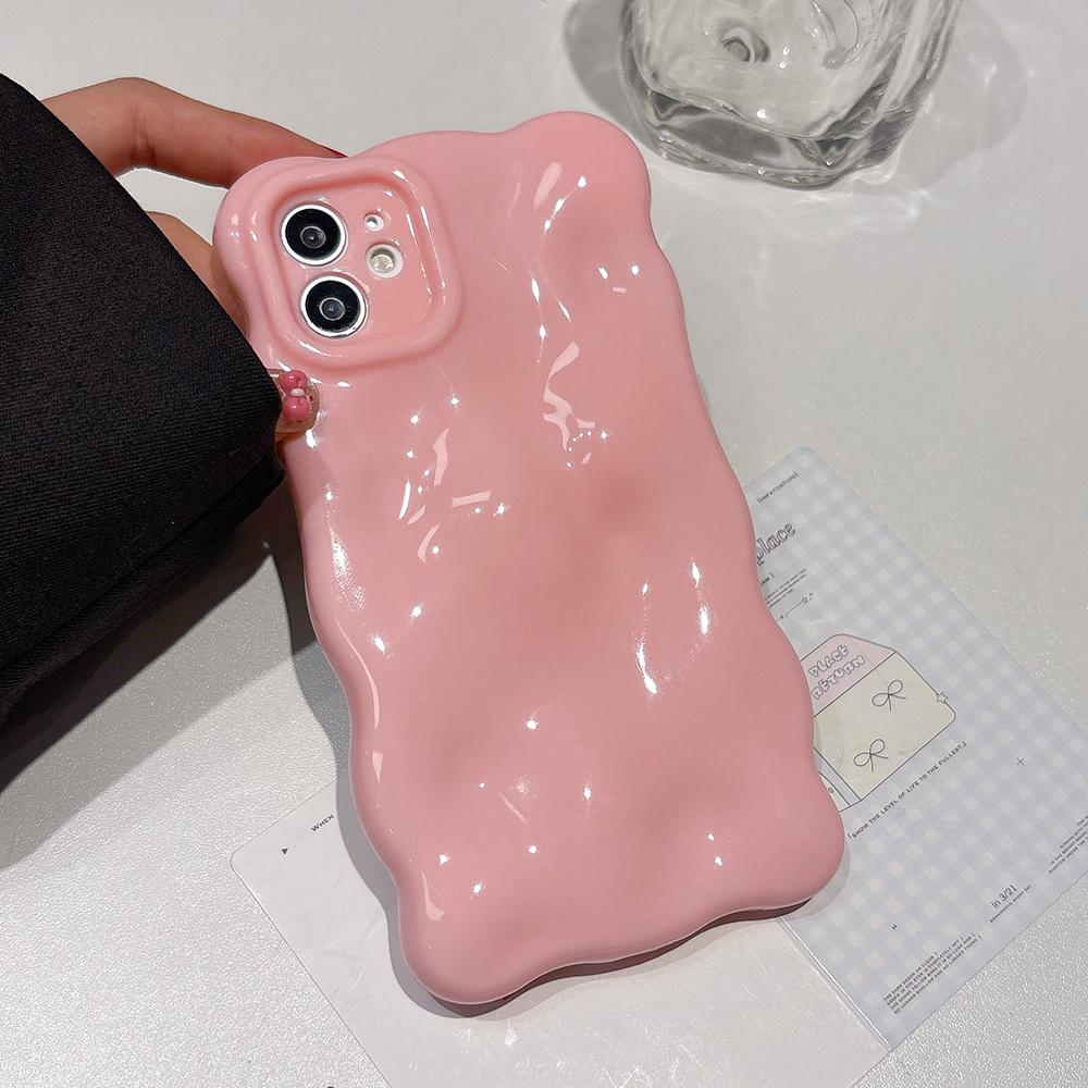 Soft Silicone Candy Cloud Wave Pattern Phone Cases For iPhone 16 15 14 13 12 11 Pro Max Plus Shockproof Bumper Back Cases Cover