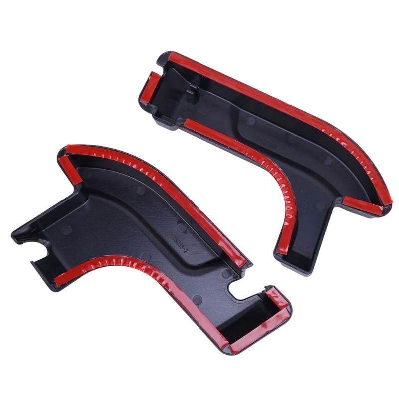 2-Piece Rear Window Cable Trim Covers, Shaped ABS Left and Right Pieces with Flanged Edges, Clearance Slots and Adhesive Backing for Both Sides