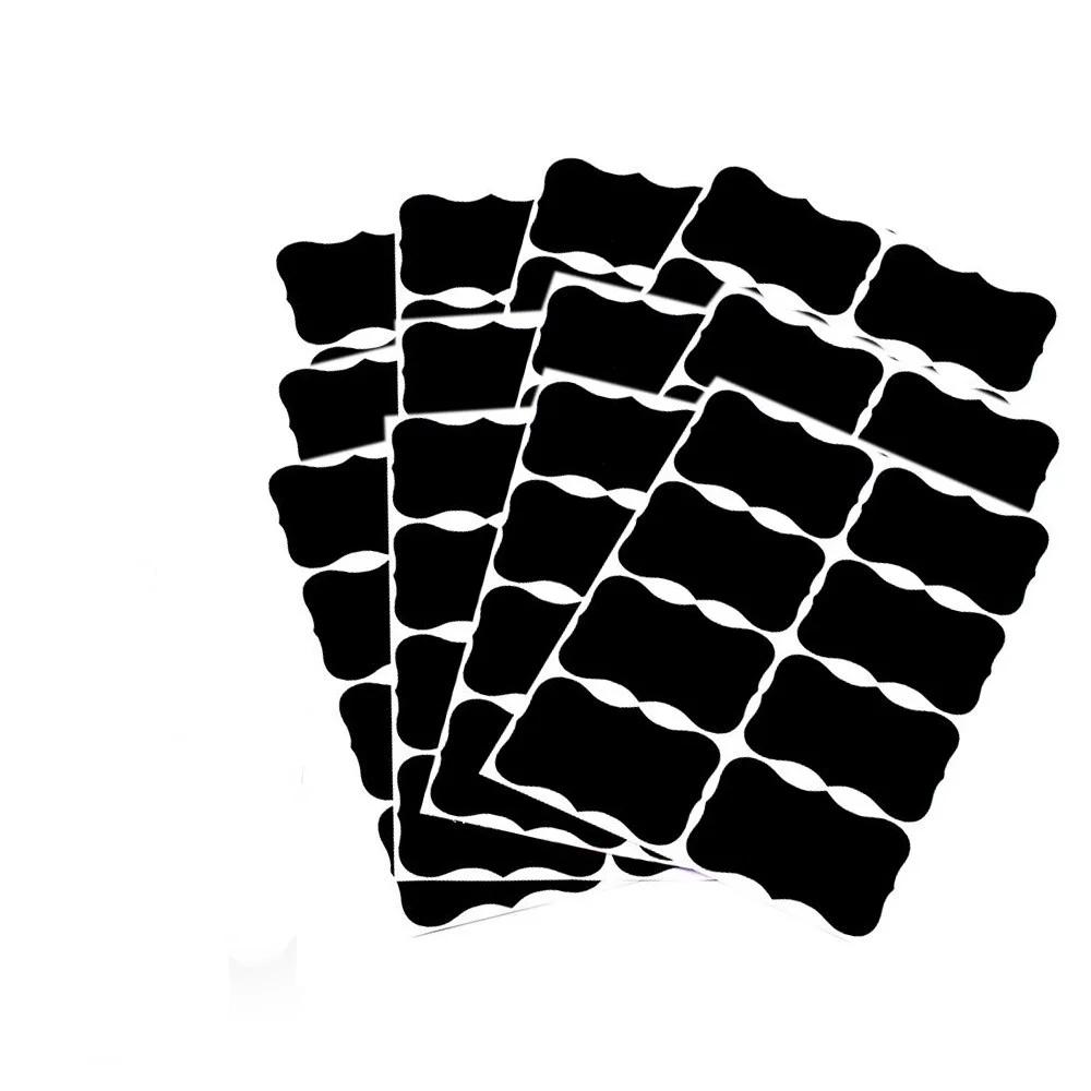 12pcs Reusable Candy Jam Jars Kitchen Label Stickers Storage Bottle Container Label Blackboard Chalk Board Stickers for Marked