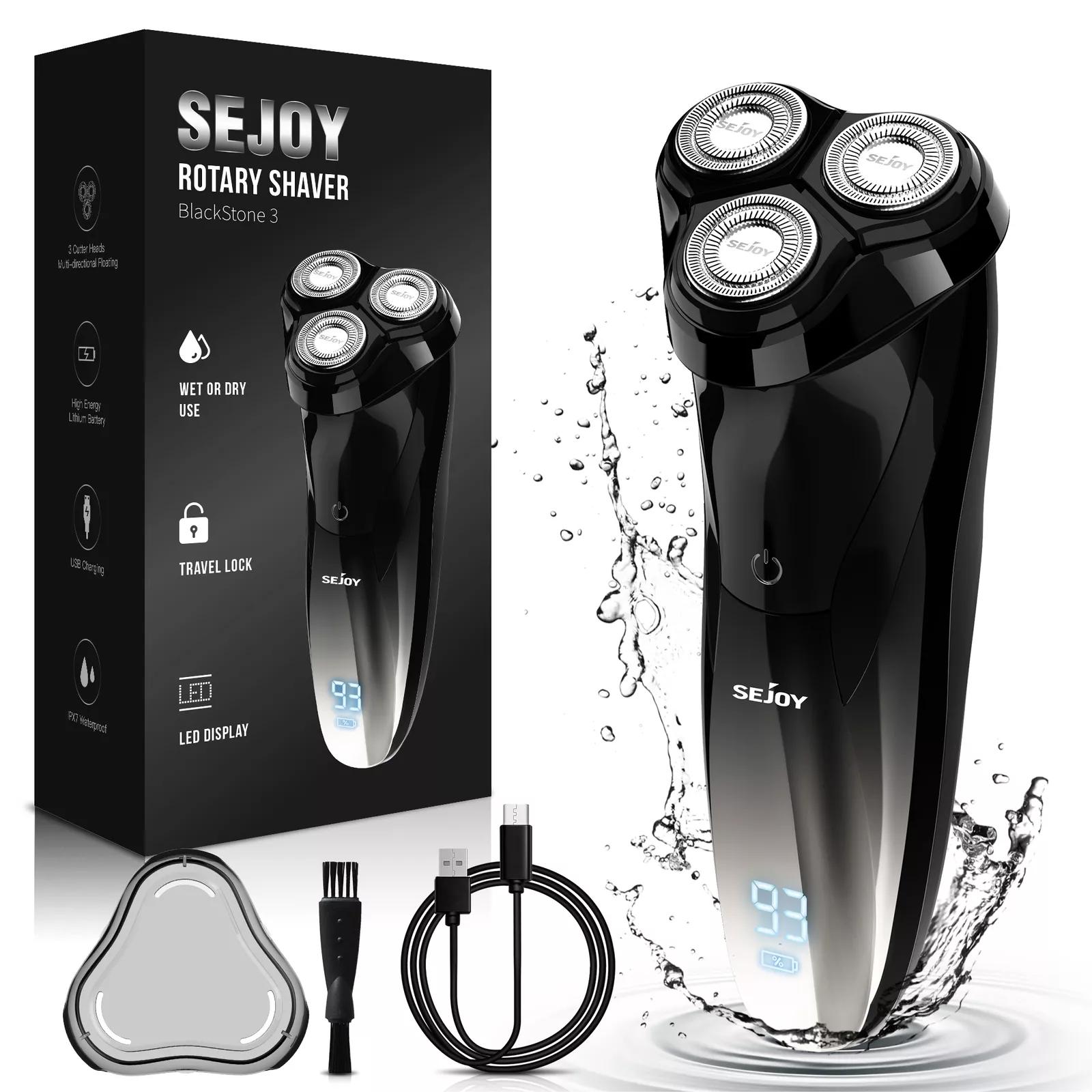 

SEJOY 3D Electric Shaver Wet &Dry Rotary Shavers Pop-up Trimmer Waterproof Gifts
