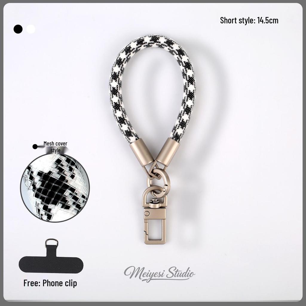 Detachable Anti-Lost Phone Lanyard: Short 7mm Mesh Sleeve Wrist Strap for Outdoor Use