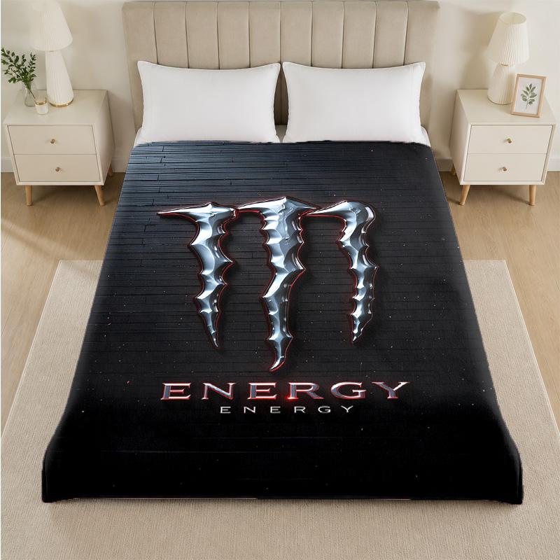 Coperta in Flanella Stampata Monster Energy Morbida Calda Coperta Plaid in Peluche Per Letto Divano Divano Uso Domestico Interno