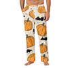 Men's Halloween Print Pocket Straight Casual Pants Home Pajama Pants