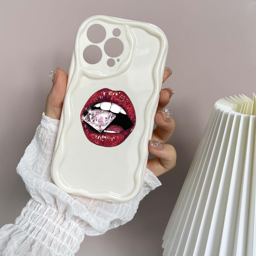 LZ20 Lips kiss design Clear Soft Wave Phone Cases for iPhone 15 13 Pro Max 12 mini 14 8 Plus XS Max XR 6 Protection Back Cover