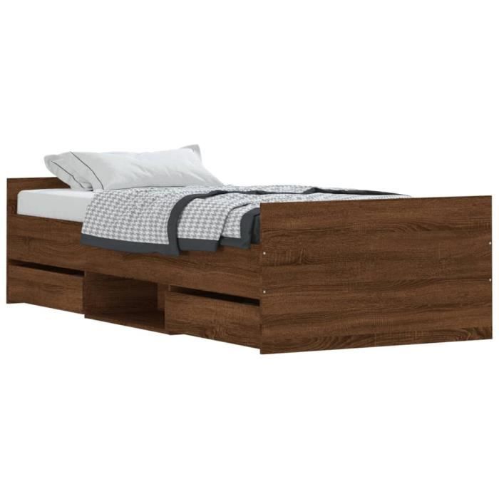 VidaXL Bed Frames Headboard and Footboard Brown Oak 90x200 Cm 3203809