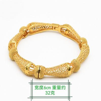 Legierung vergoldet Dubai Braut Indischer leichter Luxusstil Damen Hochzeit Sandgold Armband Großhandel