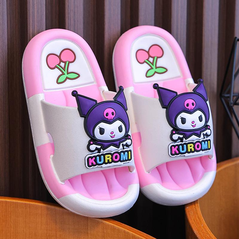 Kuromi Girls' Non-Slip Slippers - Parent-Child Cartoon Style for Family