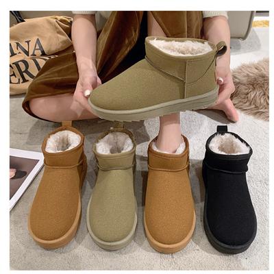 Mode 2024 Nya Klassiska Förtjockade Ludd Damsnöskor Bekväma Varma Ankelstövlar Dam Vinter Damskor Chunky Damskor