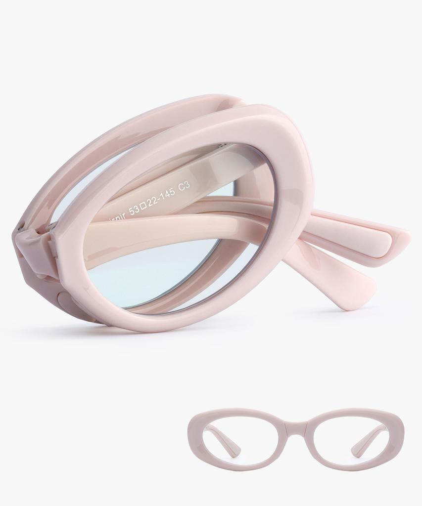 Likkeullou Rc Nirnir Folder Blue Light Glasses Pink