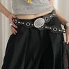 Adjustable Cowgirl Belt Retro Studded PU Leather Waist Girdle Western Charm Waist Accessory for Jeans and Dresses