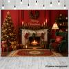 1Pcs Christmas Tree Fireplace Decoration Background Winter Backdrop Decorations For Photo Studio Photo Booth Christmas Party
