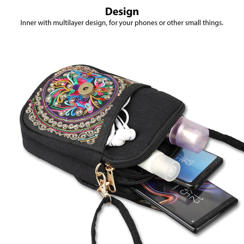 Women's Lightweight Crossbody Bag with Detachable Strap, Zipper Closure, Compact Mini Shoulder Bag Crossbody Bag