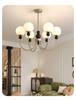 Mid-Century Magic Bean Solid Wood Chandelier: French Retro Light for Living Room or Bedroom.