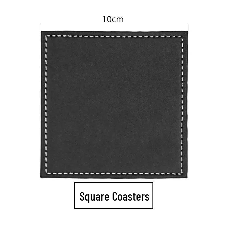 Round PU Leather Coaster - Waterproof, Heat Insulated Table Mat for Coffee Cups