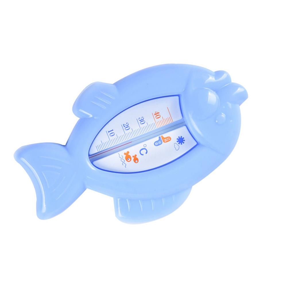 Baby Bath Thermometer Cute Little Fish Shape Baby Bathtub Water Thermometer for Wet Dry Use Blue